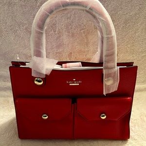 Kate Spade Stewart Street Big Joy Satchel PXRU8141 RED CARPET | MSRP $428
